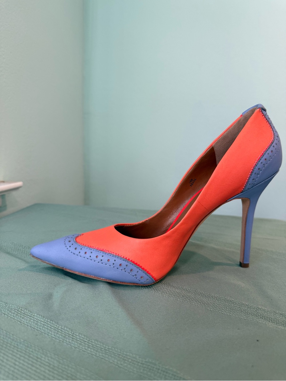 Rachel Roy "Ana" Leather Pump 10 Orange Purple Heels BNIB